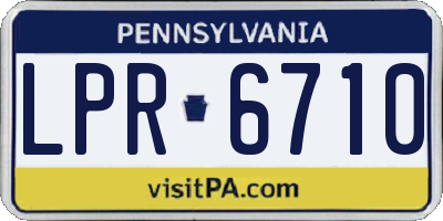 PA license plate LPR6710
