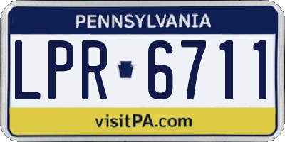 PA license plate LPR6711