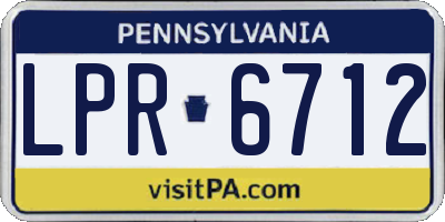 PA license plate LPR6712