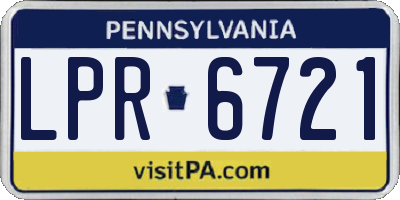 PA license plate LPR6721