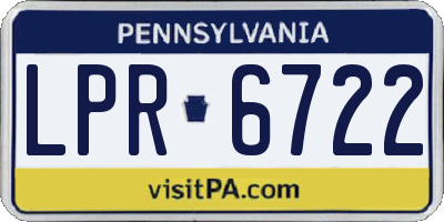 PA license plate LPR6722