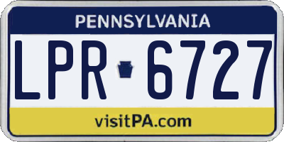PA license plate LPR6727