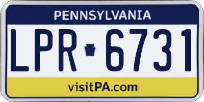 PA license plate LPR6731