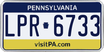 PA license plate LPR6733