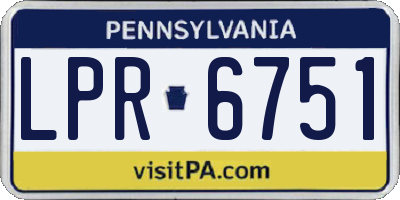 PA license plate LPR6751