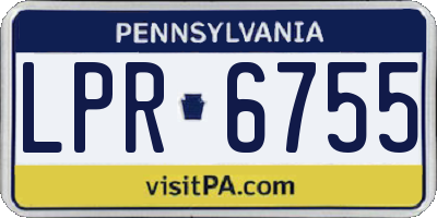 PA license plate LPR6755
