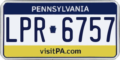 PA license plate LPR6757