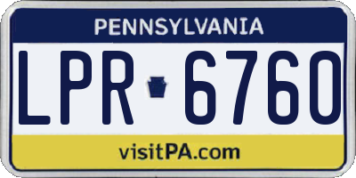 PA license plate LPR6760