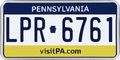 PA license plate LPR6761