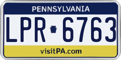 PA license plate LPR6763