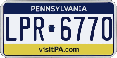 PA license plate LPR6770
