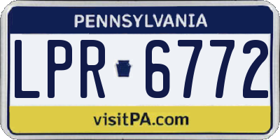 PA license plate LPR6772