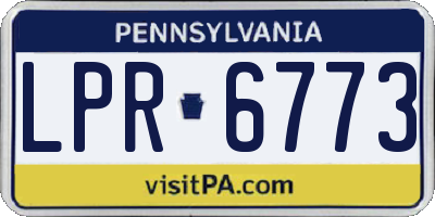 PA license plate LPR6773