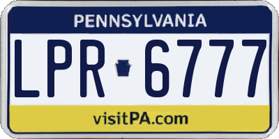 PA license plate LPR6777