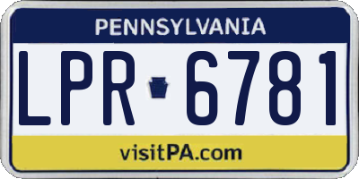 PA license plate LPR6781