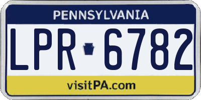 PA license plate LPR6782