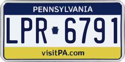 PA license plate LPR6791