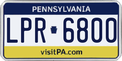 PA license plate LPR6800