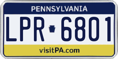 PA license plate LPR6801