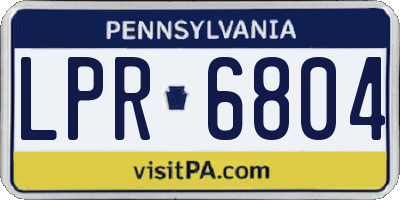 PA license plate LPR6804