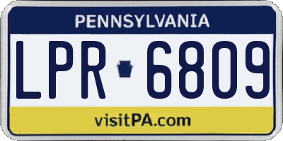 PA license plate LPR6809