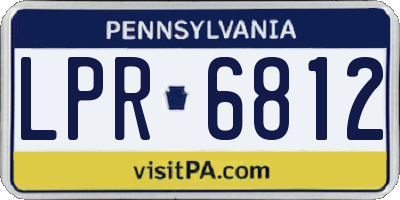 PA license plate LPR6812