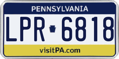 PA license plate LPR6818