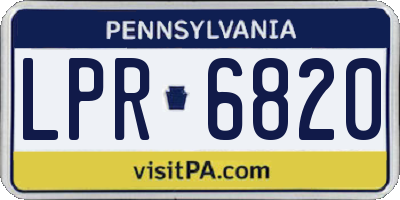 PA license plate LPR6820