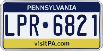 PA license plate LPR6821