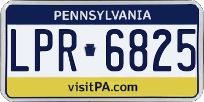 PA license plate LPR6825