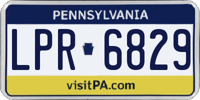 PA license plate LPR6829