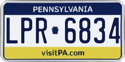 PA license plate LPR6834