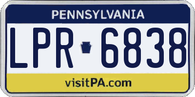 PA license plate LPR6838