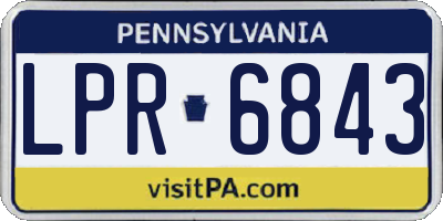 PA license plate LPR6843