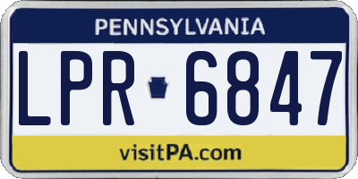 PA license plate LPR6847