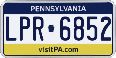 PA license plate LPR6852