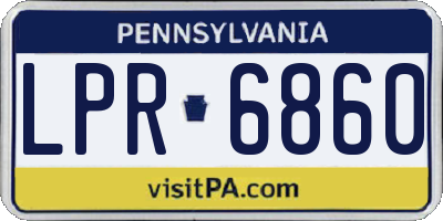 PA license plate LPR6860