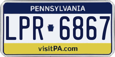 PA license plate LPR6867