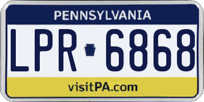 PA license plate LPR6868