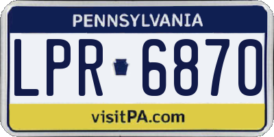 PA license plate LPR6870