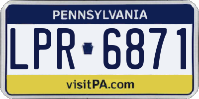 PA license plate LPR6871