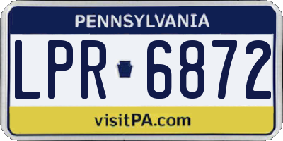 PA license plate LPR6872