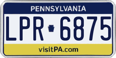 PA license plate LPR6875