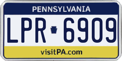 PA license plate LPR6909