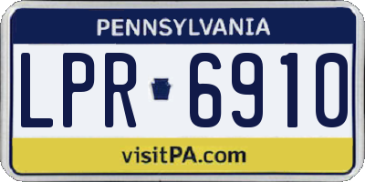 PA license plate LPR6910