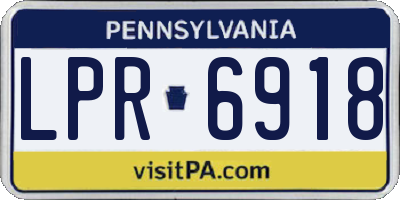 PA license plate LPR6918