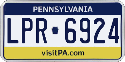 PA license plate LPR6924