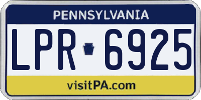 PA license plate LPR6925