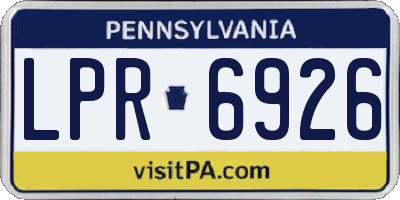 PA license plate LPR6926