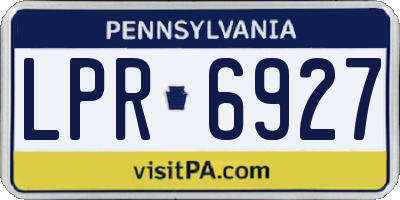 PA license plate LPR6927